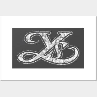 Ys Logo White Distressed Version Posters and Art